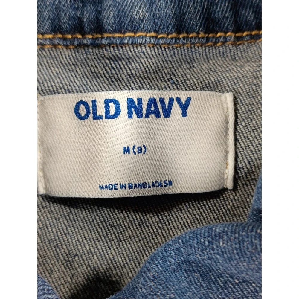 Old Navy Kids Denim Trucker Jacket Blue M (8) Stretch Cotton